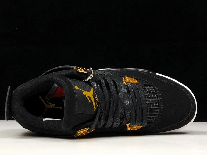 HYPE Air Gold-White Black Royalty 4 308497-032 Metallic Jordan 0704
